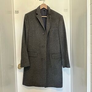 Mens J Crew Ludlow grey wool/cashmere topcoat size 38s